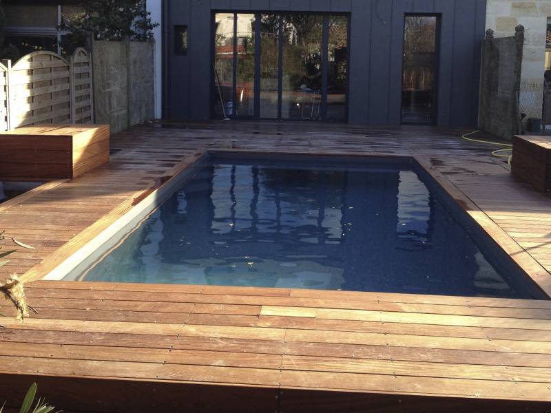 Terrasse bois exotique cumaru avec piscine en Gironde 100%Bois