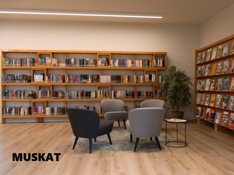 Parquet vinyle Lugano Muskat Biblioth�que salon 100%Bois Bordeaux